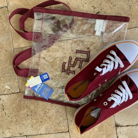 FSU Florida State seminoles bag & Dept 222 red sneakers - 7.5 - Picture 11 of 11